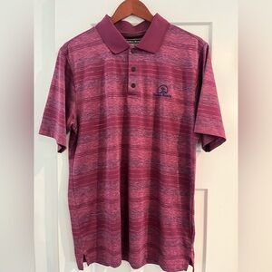 Pebble Beach Men's Burgundy Striped Polo